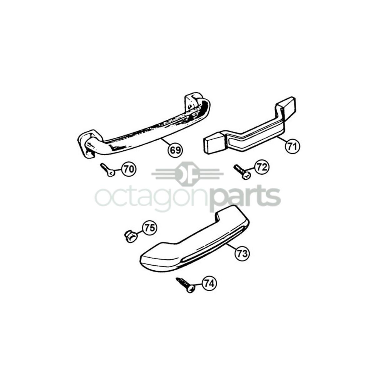 Deurgrepen MGB - Chrome - 1962-71 - Set van 2 stuks - Afbeelding 2