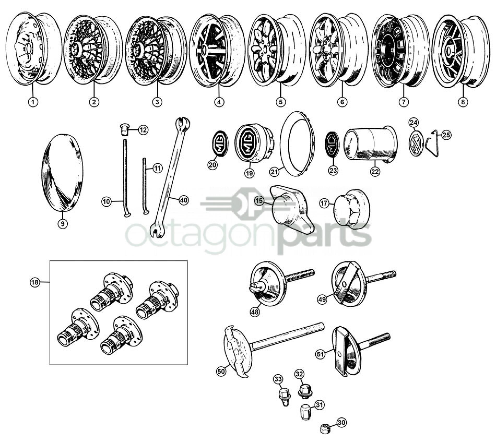 17 Octagon wielmoer 8 TPI - Rechts - Afbeelding 2