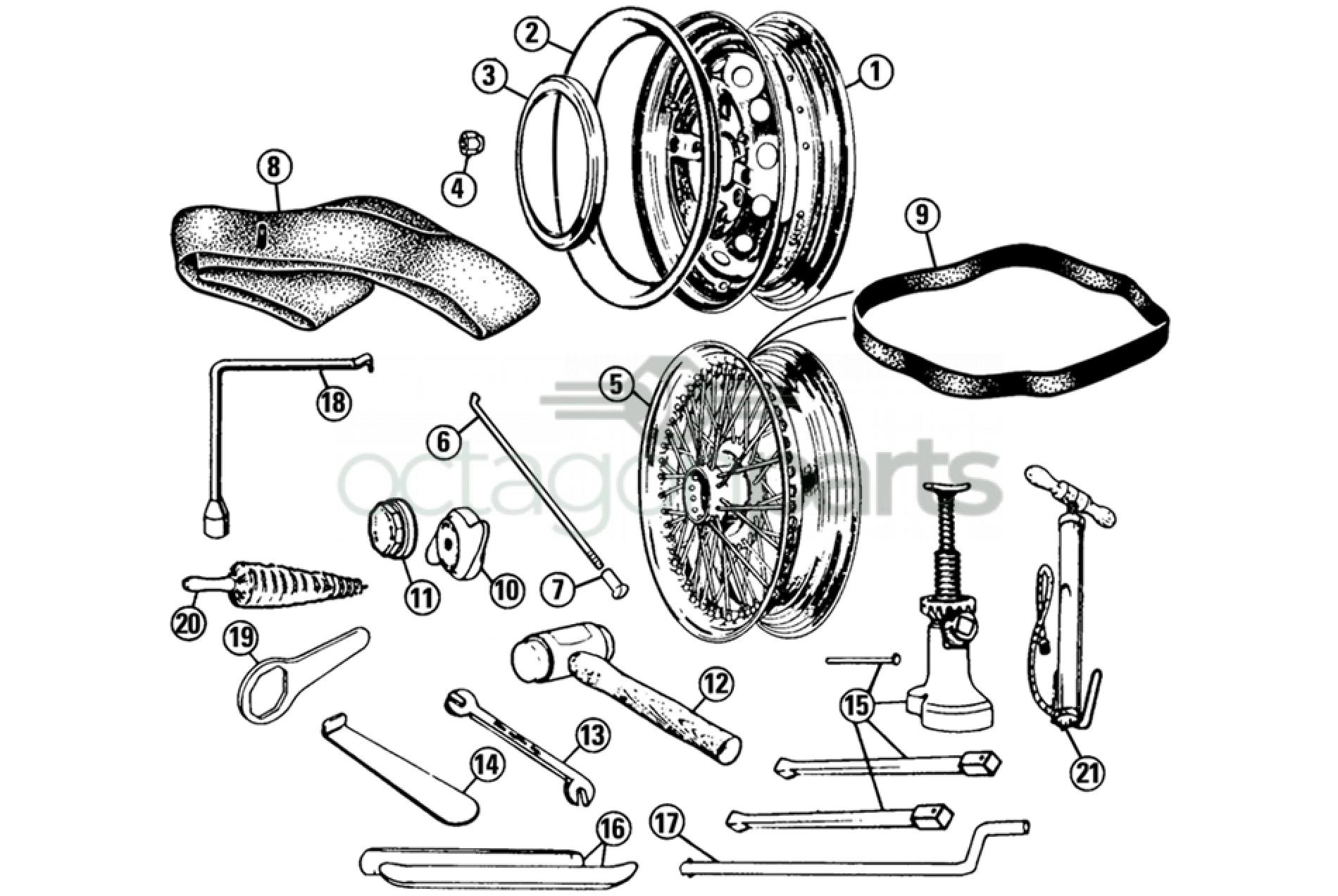 5 Spaakwiel MGA - 15 inch x 4.5J - 60 spaken - chroom - Afbeelding 2