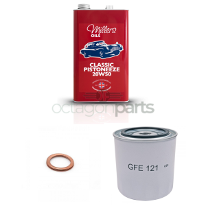 Millers 20W50 5L - Oliefilter - Carterplug ring - MGB