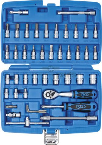 Dopsleutelset - Inch Maten - 1/4" - 46 delig - Afbeelding 2