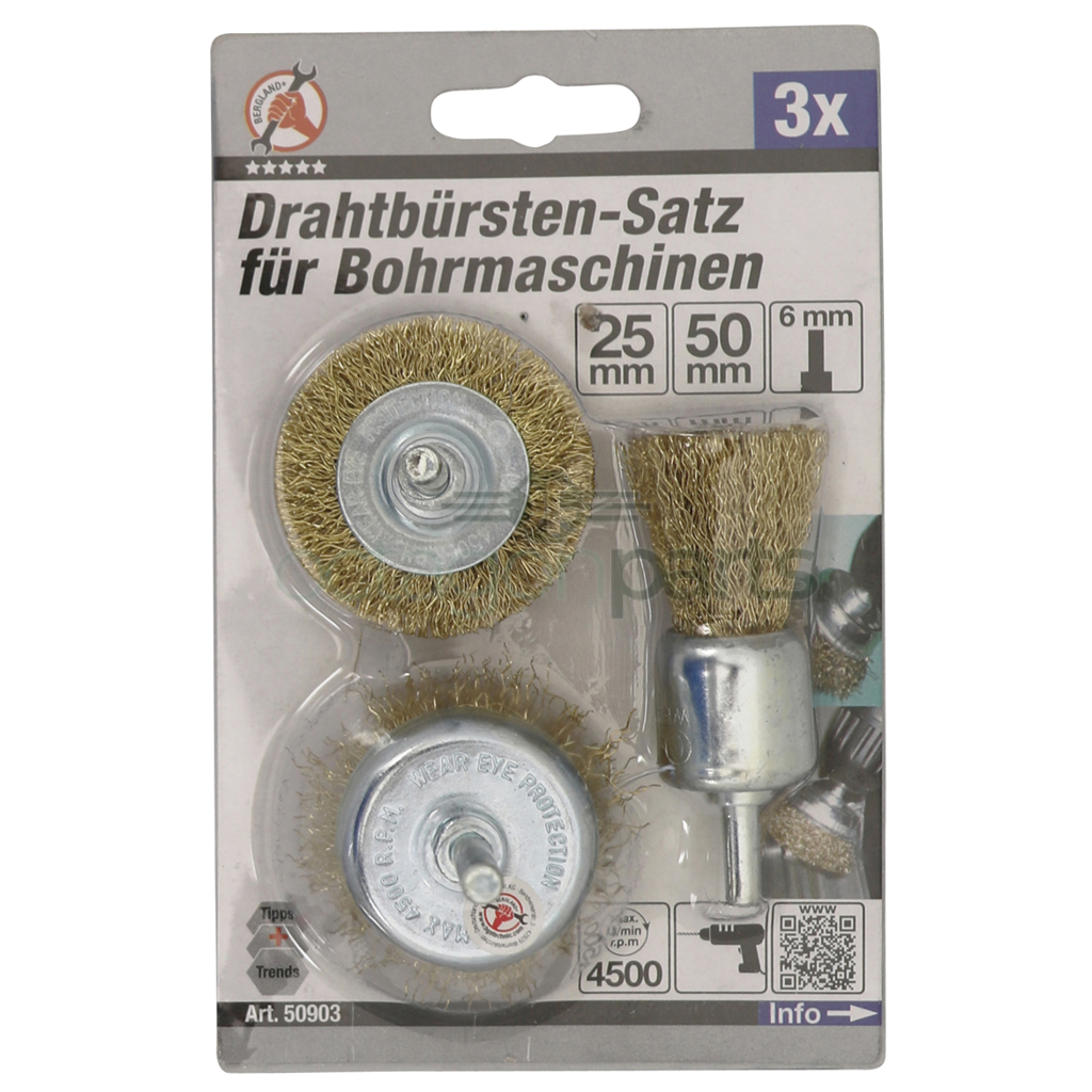 Staalborstelset - Ø 25 - 50 mm - 3 delig - BGS 50903