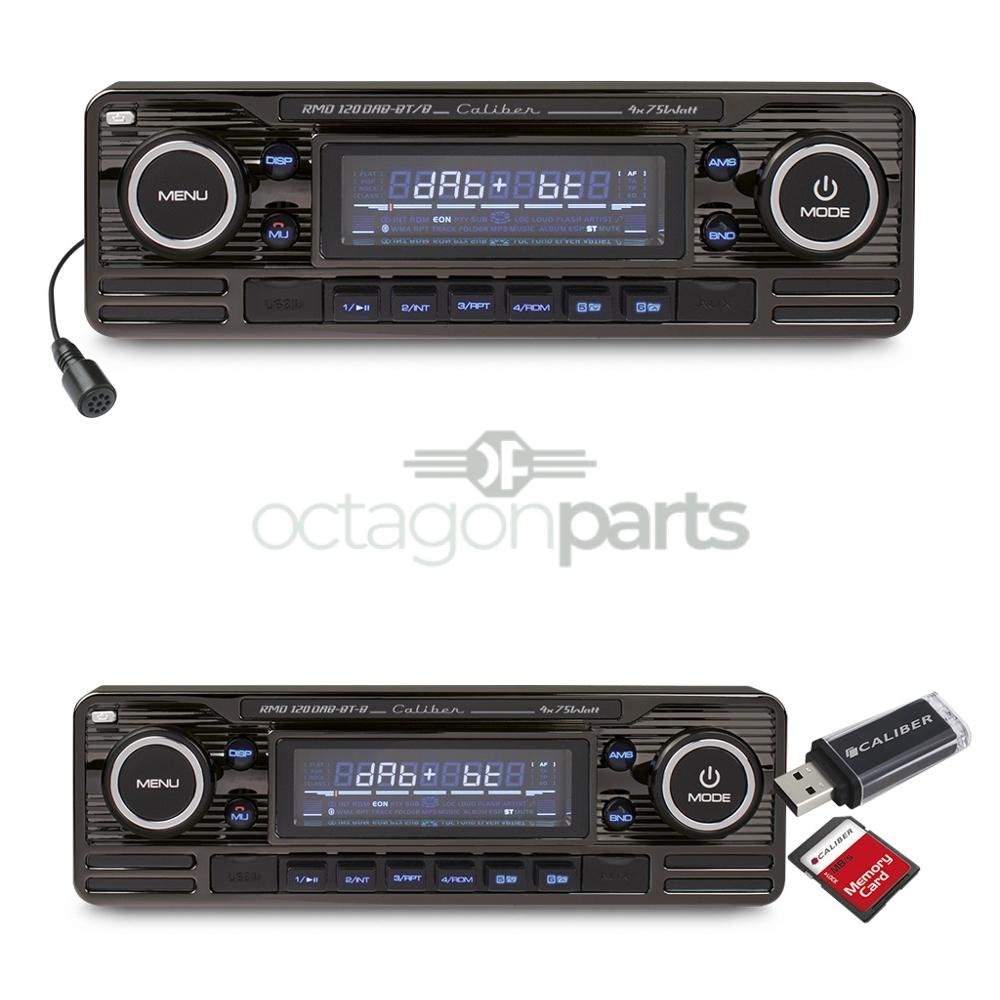 Retro autoradio Caliber - DAB+ - USB - Bluetooth - Zwart chrome - RMD120DAB-BT-B