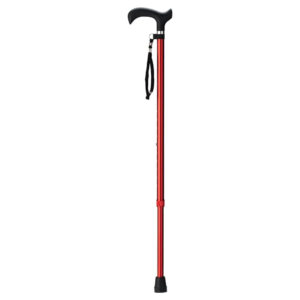 Wandelstok met ergonomisch handvat - Hoogteverstelling - Rood